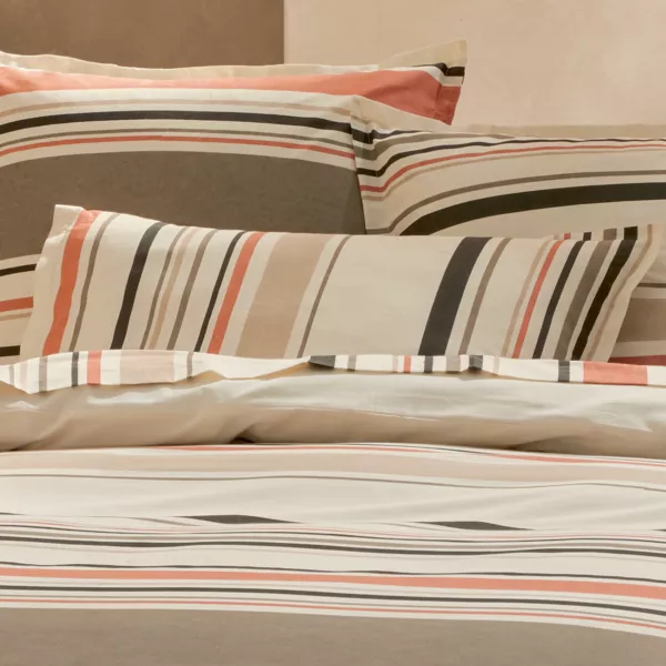 Rechteckiger Kopfkissenbezug gewaschene Baumwolle (50 x 70 cm) Hugo Korallenfarbig