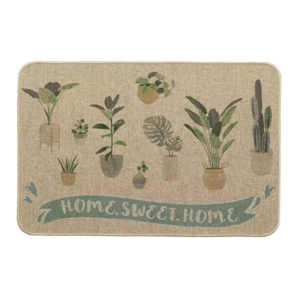 Tappeto d'ingresso antiscivolo (40 x 60 cm) Home Sweet Home Beige