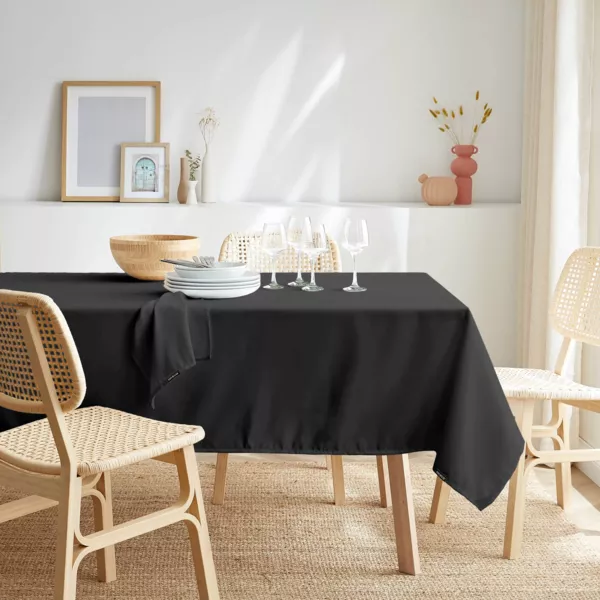 Tovaglia rettangolare antimacchia (140 x 300 cm) Elise Nera