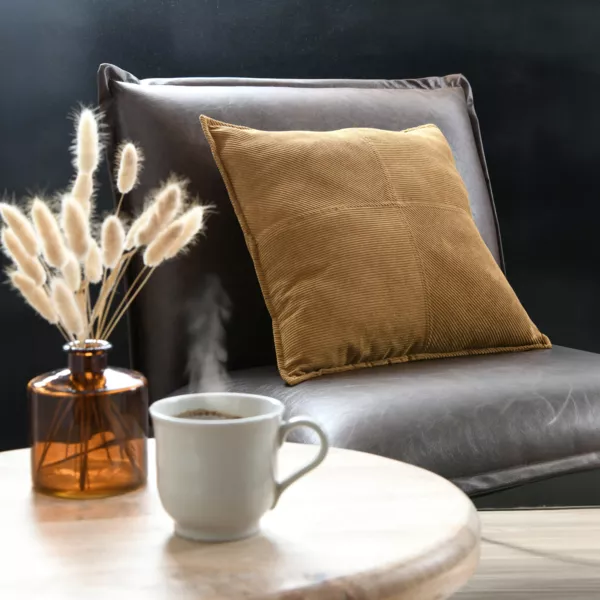 Coussin carr� velours (45 x 45 cm) Dandy Camel