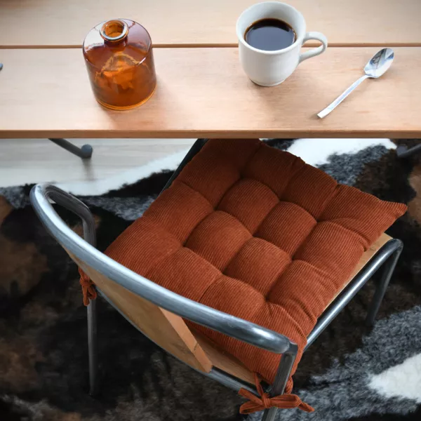 Coussin de chaise carr� velours (38 x 38 cm) Dandy Terracotta