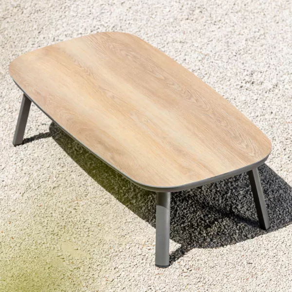 Table basse de jardin rectangulaire en aluminium Amalfi Gris anthracite