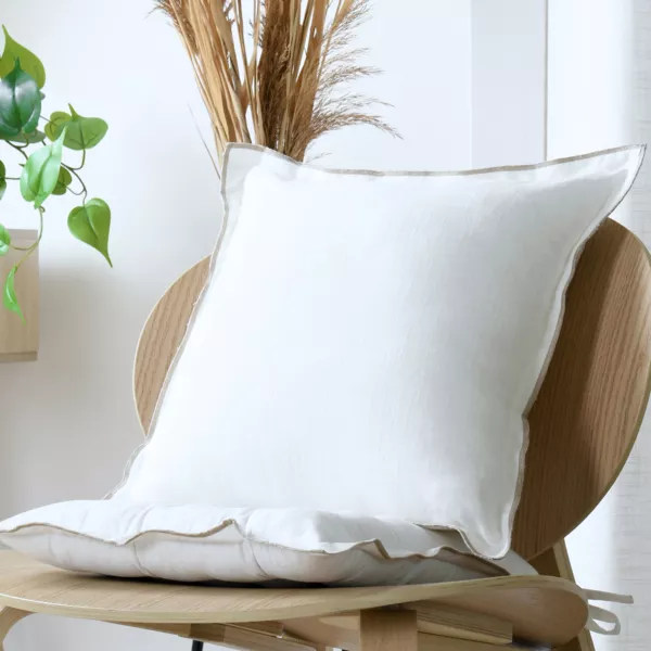 Coussin carr� coton (45 x 45 cm) Helios Blanc