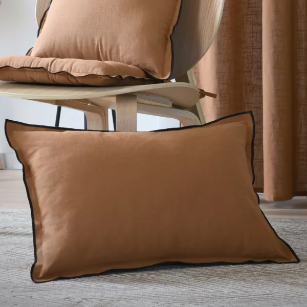 Rechteckiges Baumwollkissen (40 x 60 cm) Helios Camel