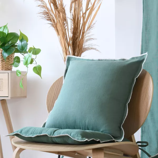 Coussin carr� coton (45 x 45 cm) Helios Vert
