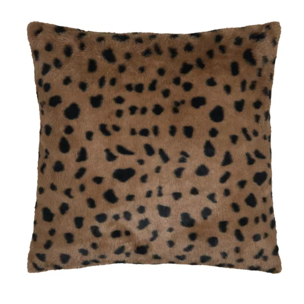 Coj�n cuadrado de piel sint�tica de pantera (45 x 45 cm) Fauves Chocolate