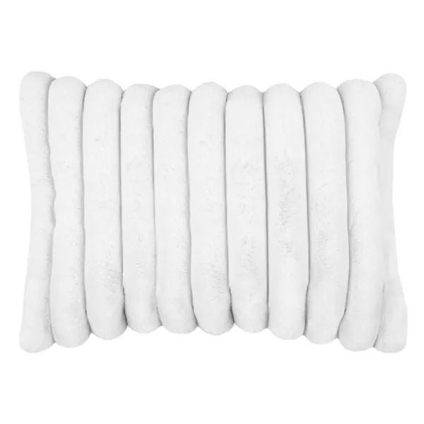 Cuscino rettangolare in pelliccia sintetica (50 x 80 cm) Polary Bianco