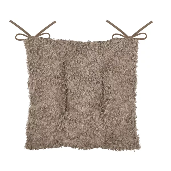 Cuscino per sedia quadrato boucl� (38 x 38 cm) Cosylife Tortora
