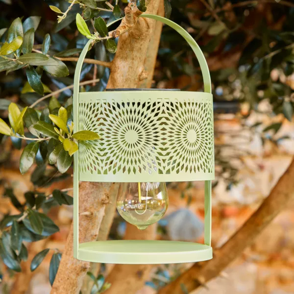 Lanterne solaire de table (H22,5 cm) � LED Vert clair