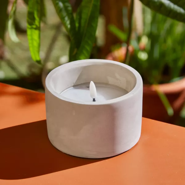 Vela de mesa LED a pilas (H8 cm) Galicia Gris granito