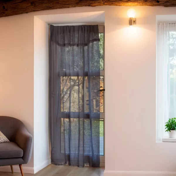 Rideau de porte tiss� (135 x 225 cm) Natural Gris