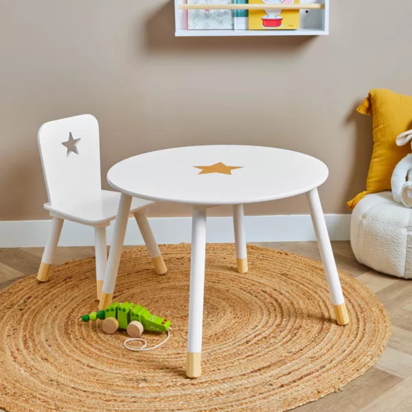 Table enfant bois (H44 cm) Stars Blanche