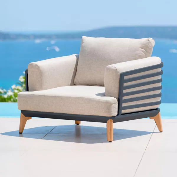 Poltrona da giardino in alluminio Monte Carlo Grigio antracite e tortora