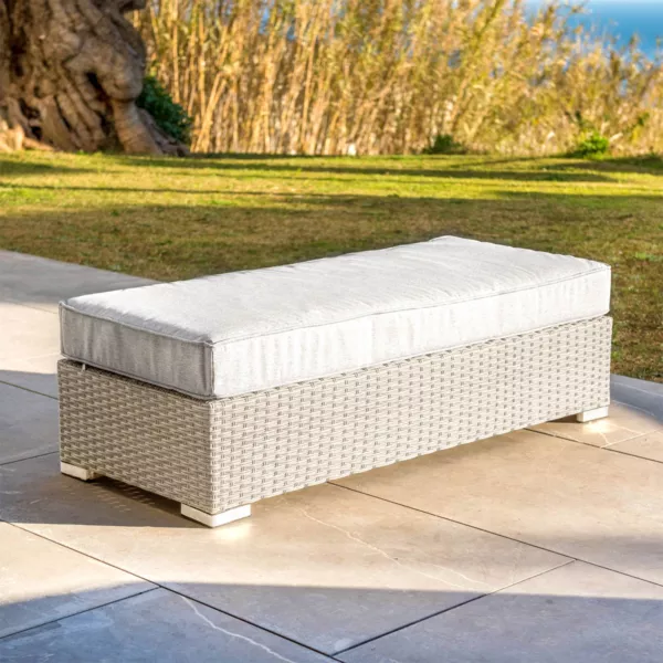 Banqueta de resina trenzada 2 plazas Palma Gris