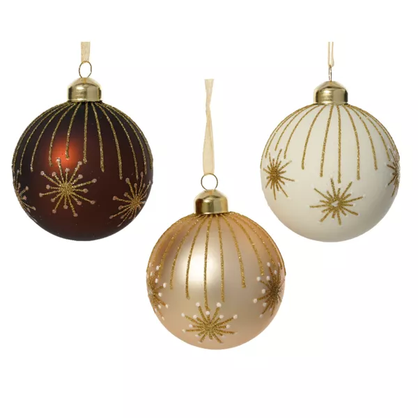 Set von 12 Weihnachtskugeln aus Glas (D80 mm) Weihnachtsfest Mehrfarbig