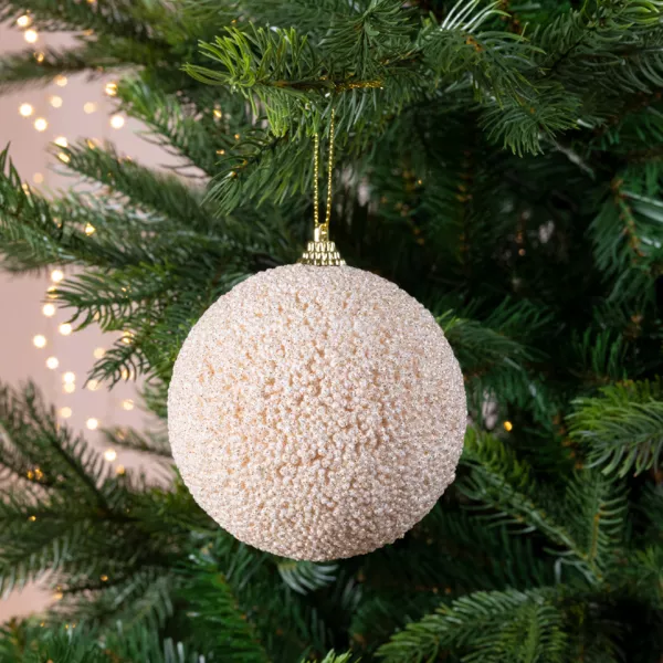 Set von 12 Weihnachtskugeln (D100 mm) Edle Perlen Perlwei�