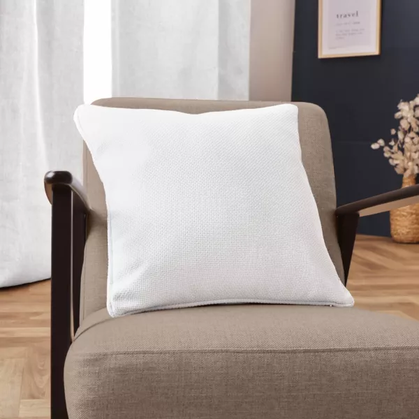 Coussin carr� tiss� (45 x 45 cm) Alba Blanc perle