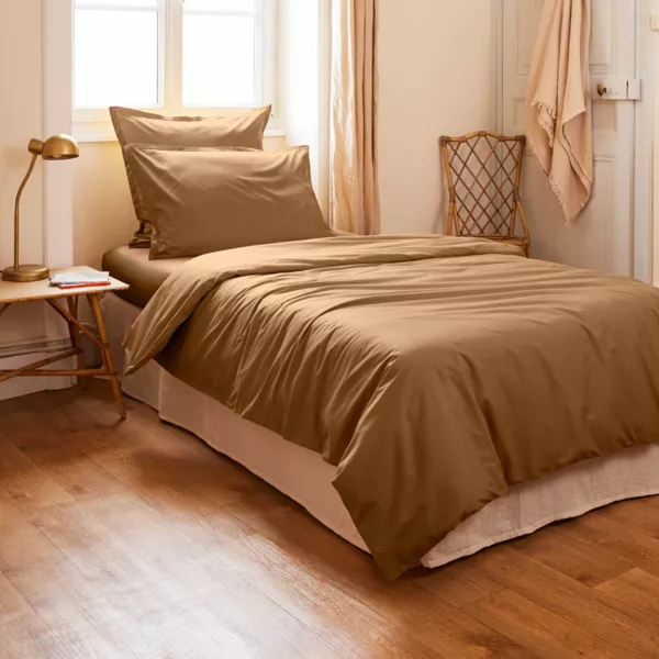Housse de couette percale de coton (140 x 200 cm) Cali Camel