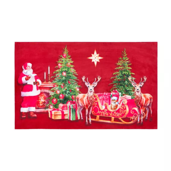 Antislip Kerstmat (45 x 75 cm) Kerstavond Rood