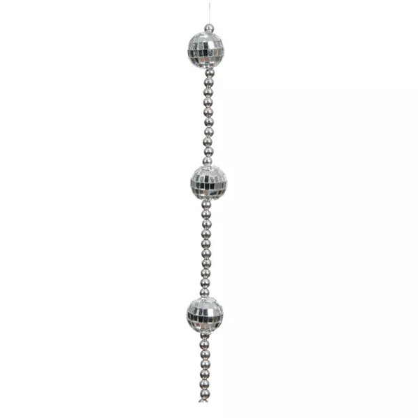 Perlenkette (172 cm) Disco Silber