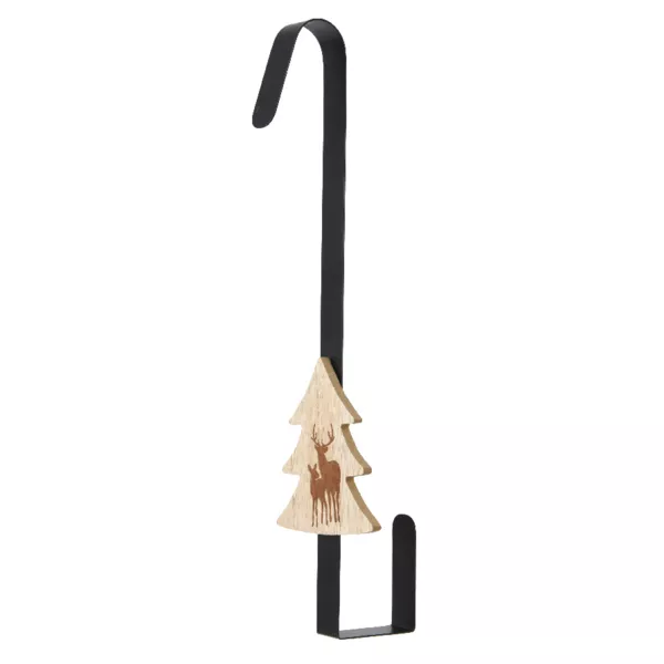 Kransholder til d�r (H38 cm) Gran og rensdyr Sort