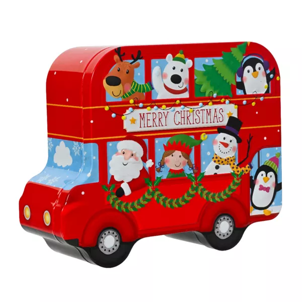 Caja de almacenamiento de metal Bus de Navidad Multicolor