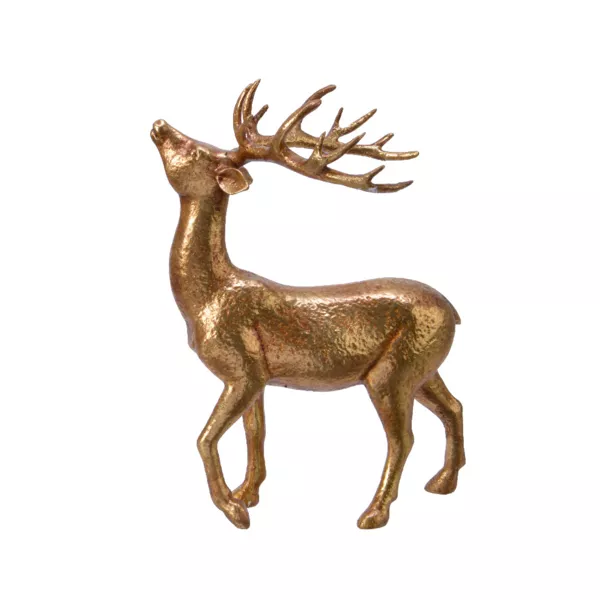 Cervo decorativo (H26 cm) Bosco incantato Dorato