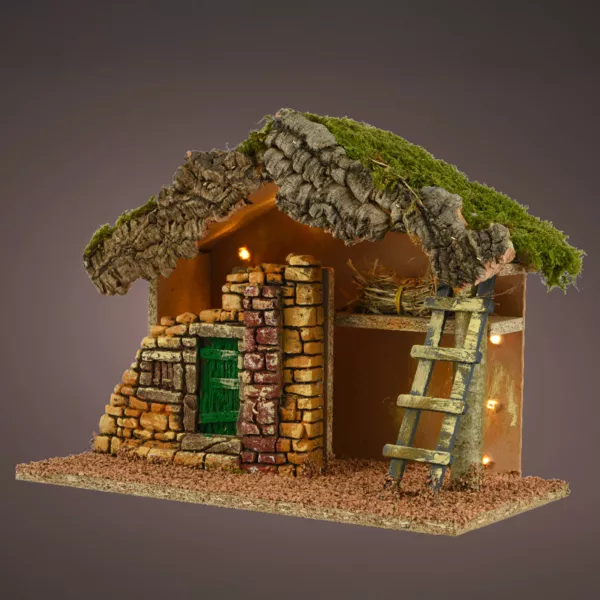 Presepe di Natale vuoto e luminoso (Altezza 24 cm) Saint-Clotaire