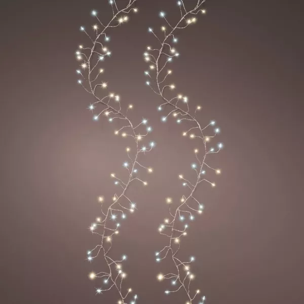 Ghirlanda luminosa 12 m 960 Micro LED cavo argento Luxe bicolore Bianco caldo e freddo