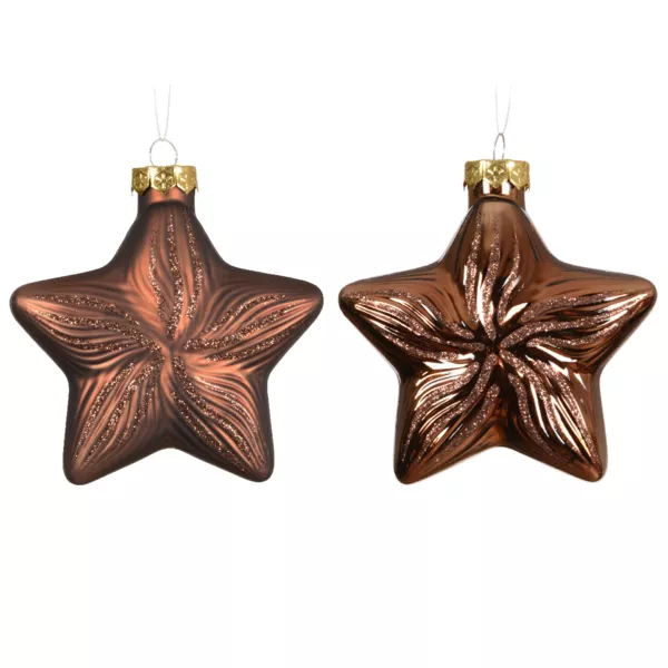 Lot de 2 suspensions en verre (H10 cm) �toiles C�leste Brun caf�