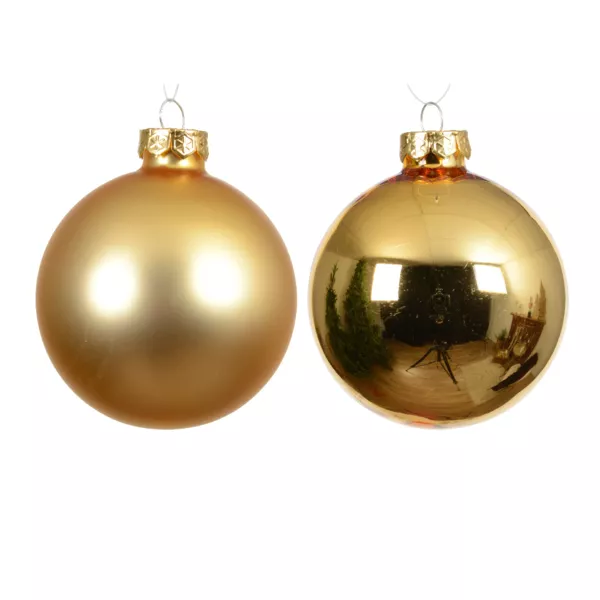 Set von 6 Weihnachtskugeln aus Glas (D80 mm) Boreal Gold