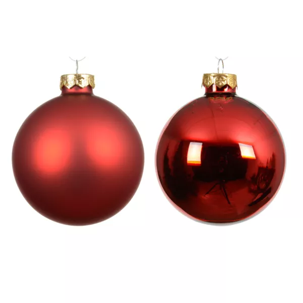 Lot de 6 boules de No�l en verre (D80 mm) Bor�al Rouge