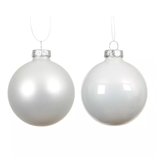 Set von 4 Weihnachtskugeln aus Glas (D100 mm) Boreal Wei�