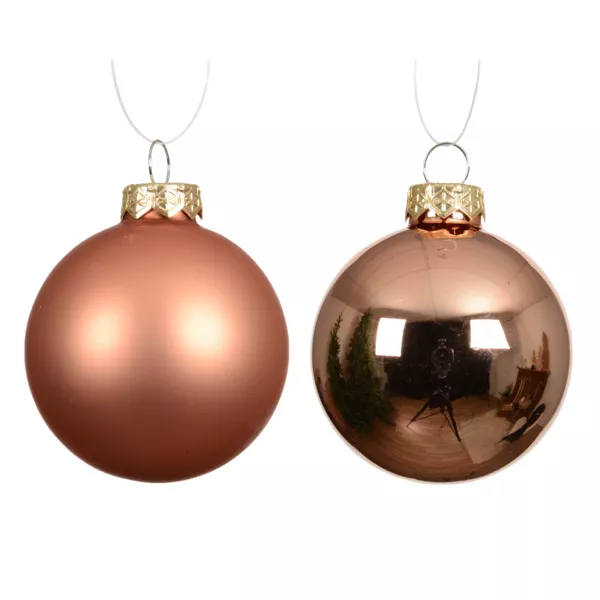 Set di 4 palline di Natale in vetro (D100 mm) Boreale Cognac