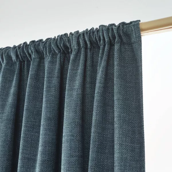 Halbverdunkelnder Thermovorhang mit Kr�uselband oder Stangendurchzug (140 x 240 cm) Alba Blau