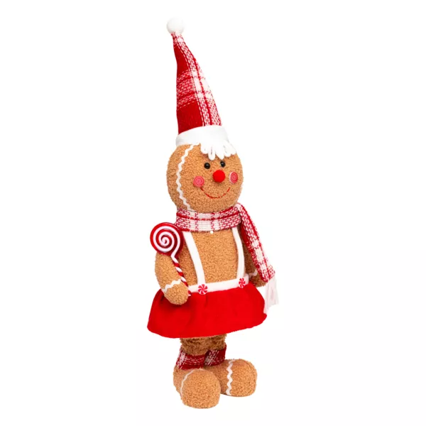 Gemberkoek Telescopische Benen (H89 cm) Miss Kerstmis Lichtbruin