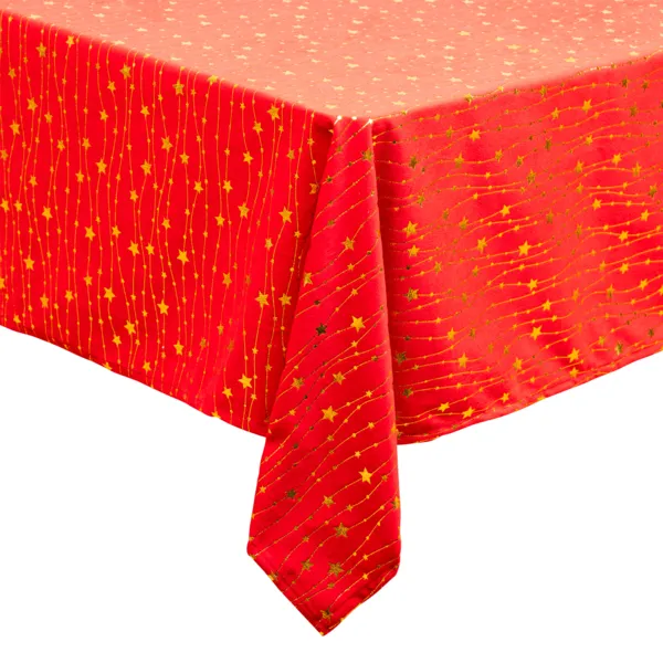Rechteckige Weihnachtstischdecke (360 x 140 cm) Sternenregen Rot