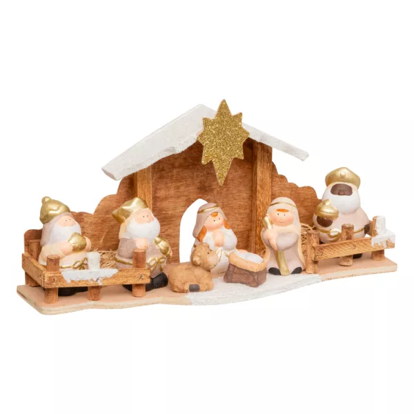 Komplette Weihnachtskrippe (H16 cm) Saint-Amaury