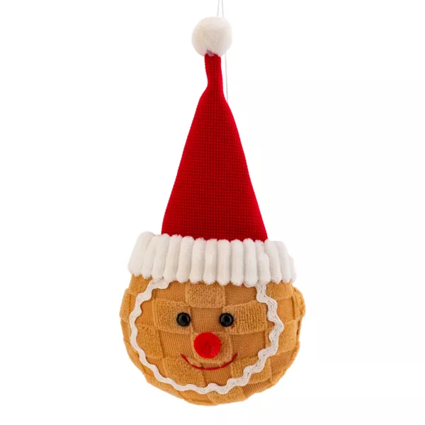 Pendente natalizio (H18 cm) Testa di Pan di Zenzero Caramello