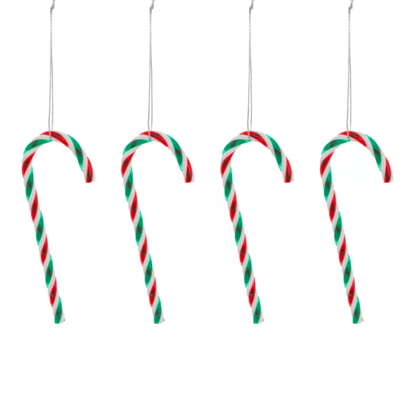 Set di 4 bastoncini di zucchero (H12 cm) Confetteria Verde e Rosso