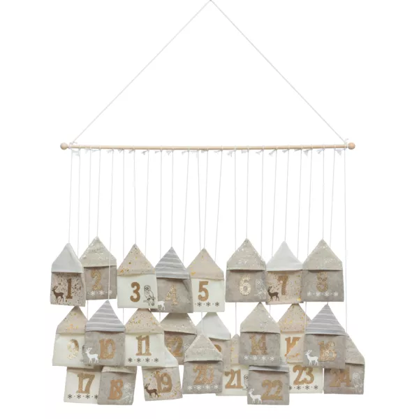 Julekalender til oph�ng (90 x 70 cm) Julehytter Natur