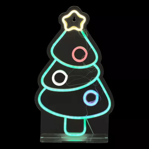 USB-Leuchtschild (H40 cm) Neon-Weihnachtsbaum Mehrfarbig