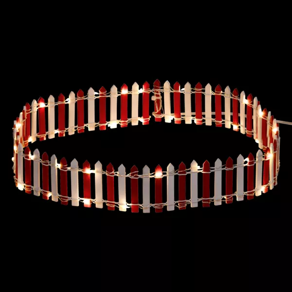 Lichtgevende houten barri�re (H9 cm) voor dorp