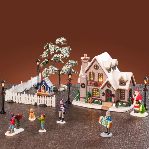 Villa Navide�a Lemax iluminada Conjunto completo Navidad Blanca