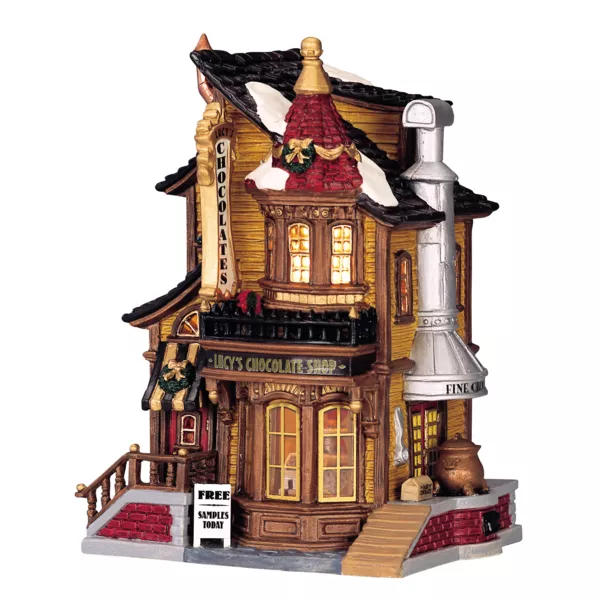 Village de No�l Lemax lumineux Boutique chocolaterie de Lucy
