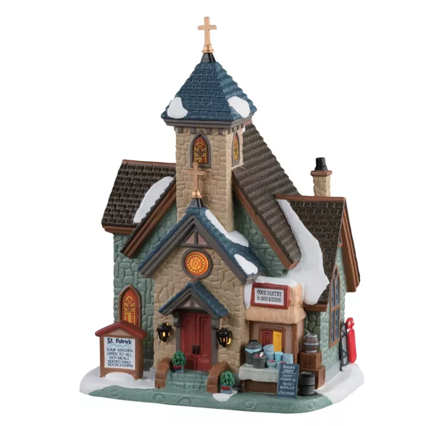 Village de No�l Lemax lumineux Soupe Populaire St-Patrick