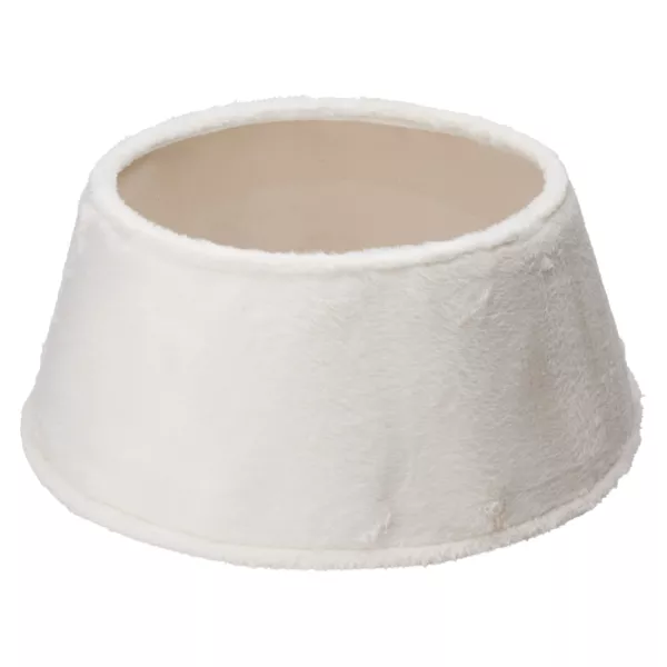 Copribase albero di Natale (D55 cm) Ecopelliccia Bianca