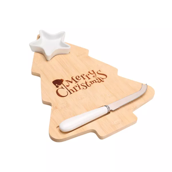 Bandeja de queso con cuchillo (32 x 24 cm) Merry Christmas