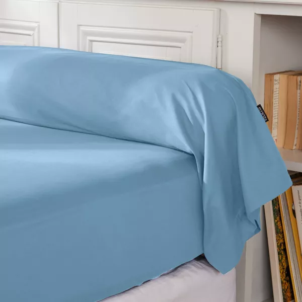 Nackenrollenbezug aus Baumwollperkal (L185 cm) Cali Himmelblau