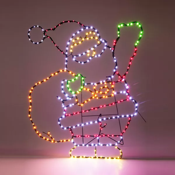 Babbo Natale luminoso 321 LED (H70 cm) Effetto neon lampeggiante Multicolore
